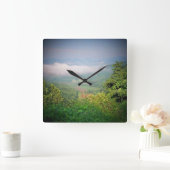 North Georgia Mountains, USA Quadratische Wanduhr (Zuhause)