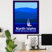 North Idaho Blue Mountains und Segelboot Poster (Heimbüro)