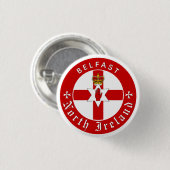 North Ireland Button, Belfast, Irish Ulster Flag Button (Vorne & Hinten)