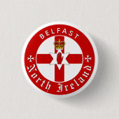 North Ireland Button, Belfast, Irish Ulster Flag Button (Vorderseite)