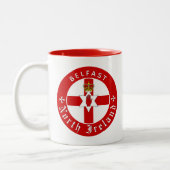 North Ireland Coffee Tasse, Belfast, Ulster Flag Zweifarbige Tasse (Links)