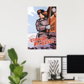 North Korea Propaganda Poster Let's continue to (Heimbüro)