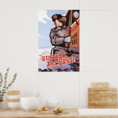 North Korea Propaganda Poster Let's continue to (Küche)