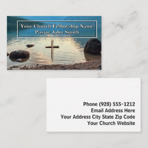 North Lake Gold Cross Kirche Pastor Business Cards Visitenkarte