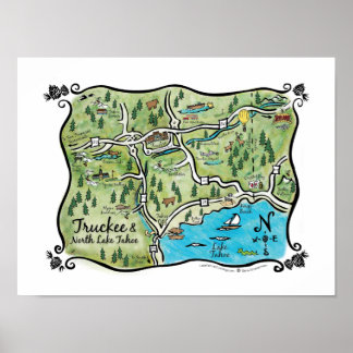 North Lake Tahoe Map Poster