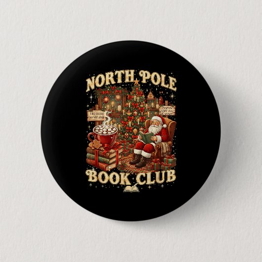 North Le Book Club Cozy Christmas Reading Gift  Button (Vorderseite)