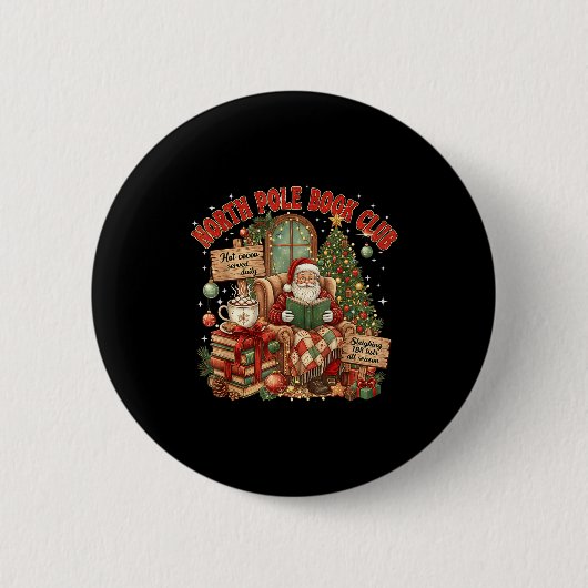 North Le Book Club Cozy Christmas Reading Gift  Button (Vorderseite)