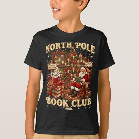 North Le Book Club Cozy Christmas Reading Gift  T-Shirt (Vorderseite)
