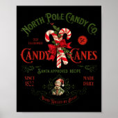 North Le Candy Co Candy Cane Funny Christmas Xmas Poster (Vorne)