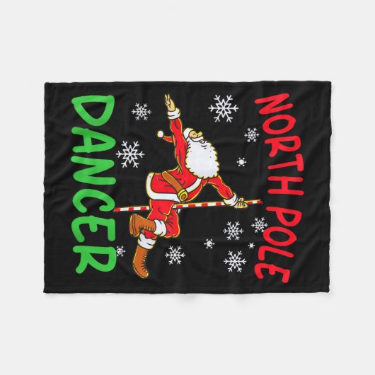 North Le Dancer Funny Santa Joke  Fleecedecke (Vorderseite (Horizontal))