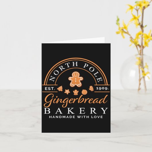 North Le Gingerbread Bakery Baking Christmas Party Karte (Gelbe Blume)