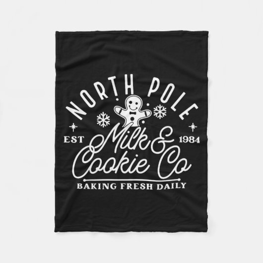 North Le Milk And Cookie Co Funny Baking Christmas Fleecedecke (Vorderseite)
