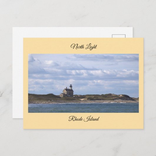 North Light Lighthouse Rhode Island Postcard Postkarte (Vorne/Hinten)