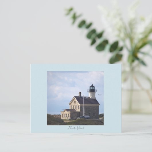 North Light Lighthouse Rhode Island Postcard  Postkarte (Stehend Vorderseite)