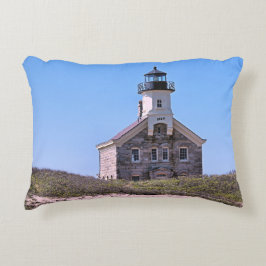 North Lighthouse Block Island RI Accent Pillow Dekokissen