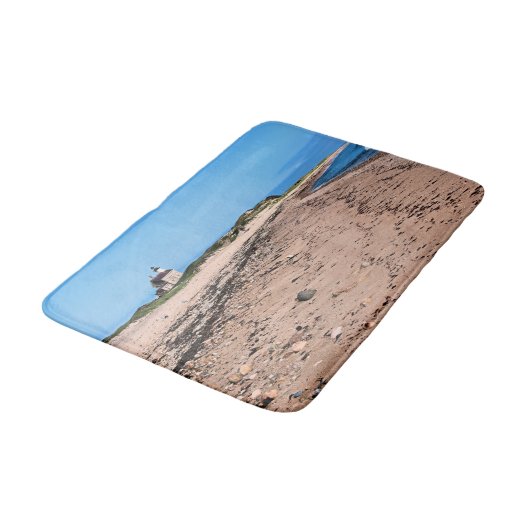 North Lighthouse, Block Island RI Bath Mat Badematte (Schrägansicht)