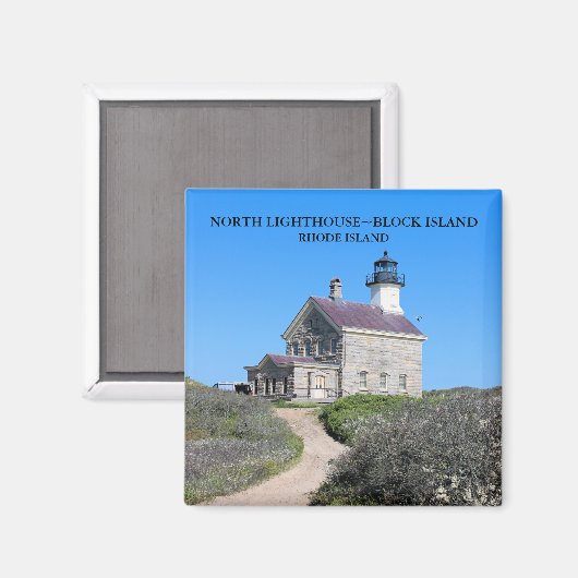 North Lighthouse, Block Island RI Magnet (Vorderseite/Rückseite)