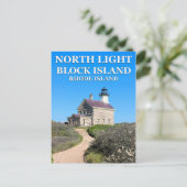 North Lighthouse, Block Island, RI Postcard Postkarte (Stehend Vorderseite)