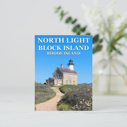 North Lighthouse, Block Island, RI Postcard Postkarte (Stehend Vorderseite)