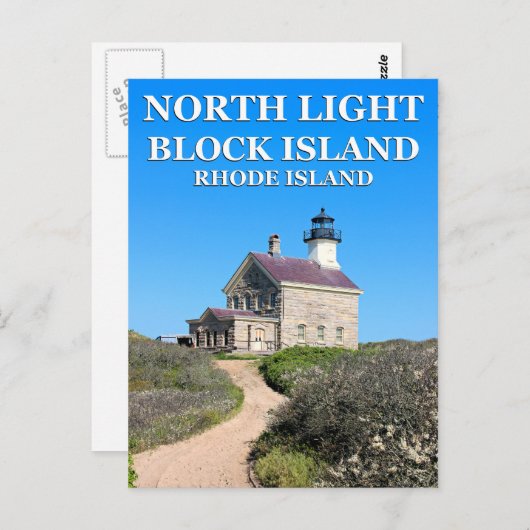 North Lighthouse, Block Island, RI Postcard Postkarte (Vorne/Hinten)