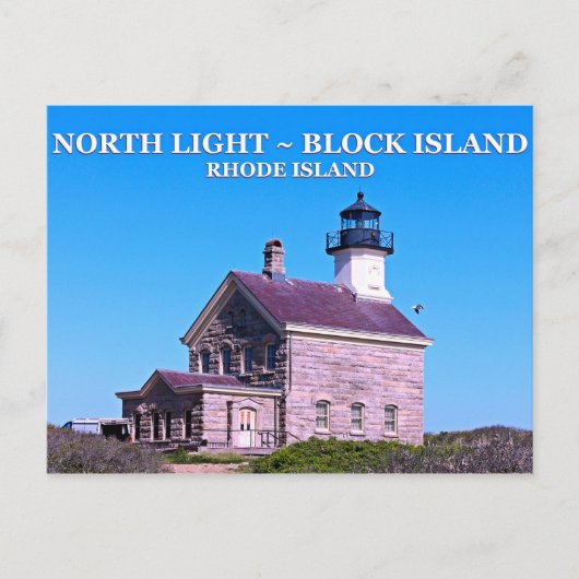 North Lighthouse, Block Island, RI Postcard Postkarte (Vorderseite)
