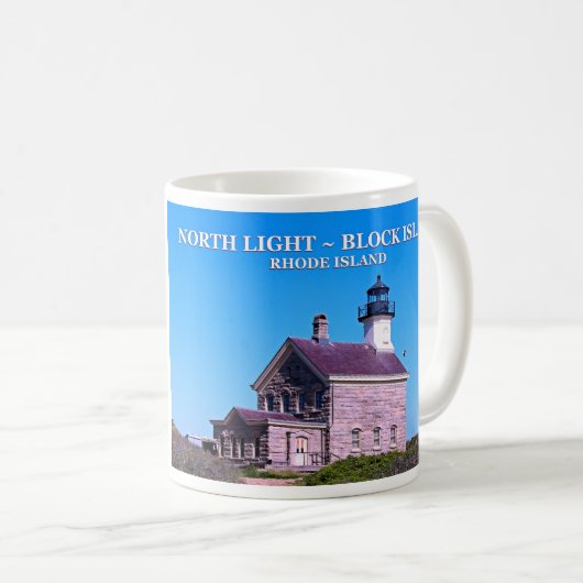 North Lighthouse, Block Island, RI Tasse (VorderseiteRechts)