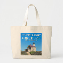 North Lighthouse, Block Island RI Tote Bag Jumbo Stoffbeutel