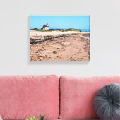 North Lighthouse, Block Island Wrapped Canvas Leinwanddruck (Insitu (Wohnzimmer))
