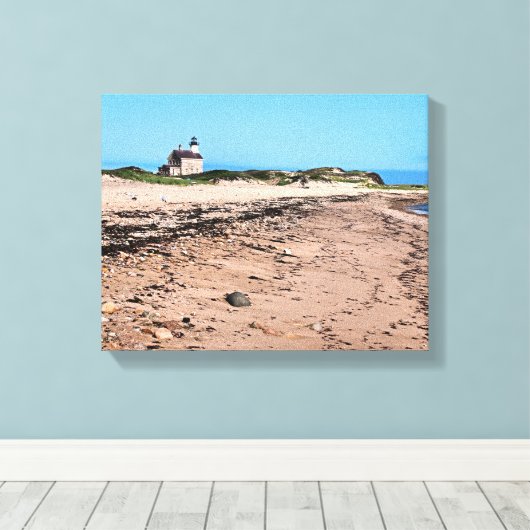 North Lighthouse, Block Island Wrapped Canvas Leinwanddruck (Insitu (Holzboden))