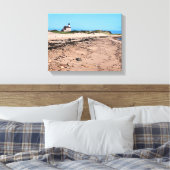 North Lighthouse, Block Island Wrapped Canvas Leinwanddruck (Insitu (Schlafzimmer))