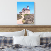 North Lighthouse, Block Island Wrapped Canvas Leinwanddruck (Insitu (Schlafzimmer))