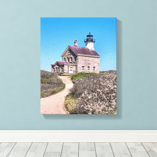 North Lighthouse, Block Island Wrapped Canvas Leinwanddruck (Insitu (Holzboden))