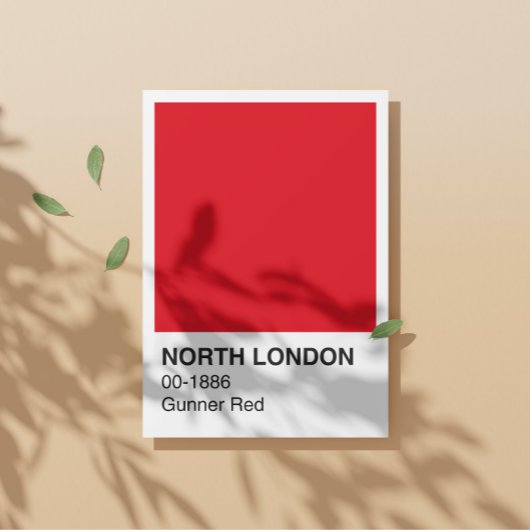 North London Gunner Red - White Border Poster