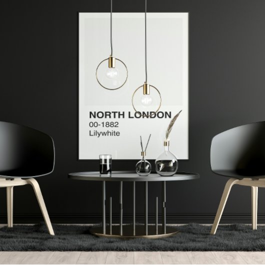 North London Lilywhite - White Border Poster