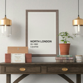 North London Lilywhite - White Border Poster
