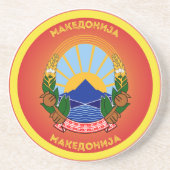 North Macedonia National Emblem Circle Shape Getränkeuntersetzer (Vorne)