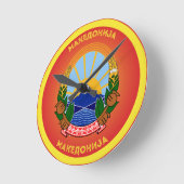 North Macedonia National Emblem Runde Wanduhr (Winkel)