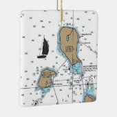 North Manitou Island WI Nautic Chart Keramikornament (Rechts)