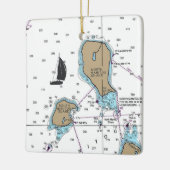 North Manitou Island WI Nautic Chart Keramikornament (Links)