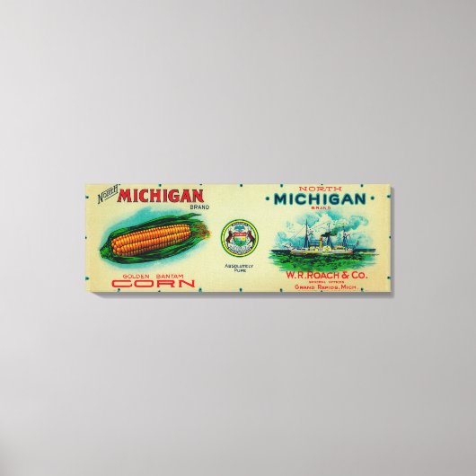 North Michigan Corn LabelGrand Rapids, MI Leinwanddruck (Vorderseite)