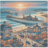 North Myrtle Beach South Carolina 3 Inch Vinyl Sti Aufkleber (Vorderseite)