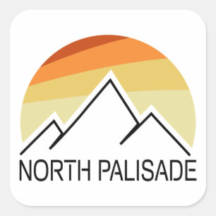 North Palisade California Retro Quadratischer Aufkleber