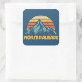 North Palisade California Retro Turquoise Quadratischer Aufkleber (Tasche)
