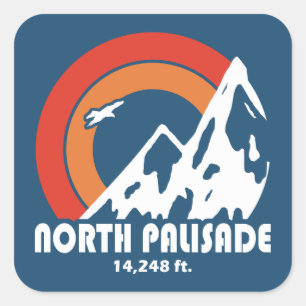 North Palisade California Sun Eagle Quadratischer Aufkleber
