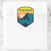 North Palisade Kalifornien Sonnenaufgang Quadratischer Aufkleber (Tasche)