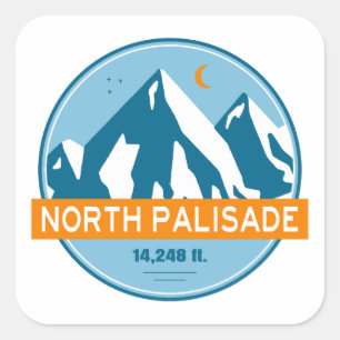 North Palisade Kalifornien Sterne Mond Quadratischer Aufkleber
