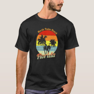 North Palm Beach Florida Retro Tropische Palmen T-Shirt