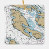 North Pender Island Chart Keramikornament (Vorderseite)