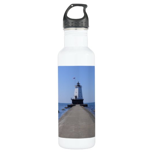 North Pierhead Lighthouse, Ludington, MI Edelstahlflasche (Vorderseite)