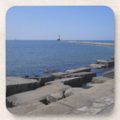 North Pierhead Lighthouse, Ludington, MI Getränkeuntersetzer (Vorderseite)